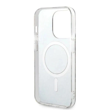 Zestaw Guess GUBPP14XH4EACSW nabíjačka puzdra iPhone 14 Pro Max 6,7" brązowy/hnedé pevné puzdro 4G Print MagSafe