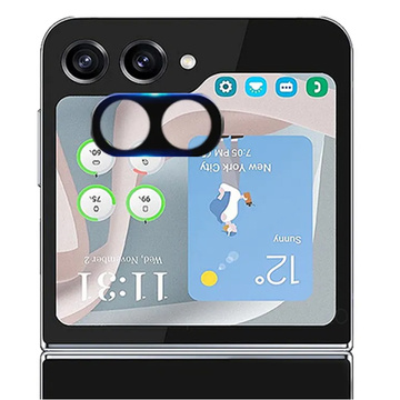 Protective glass for the camera lens for Samsung Galaxy Z Flip 5, Lens Full Camera Glass overlay, black