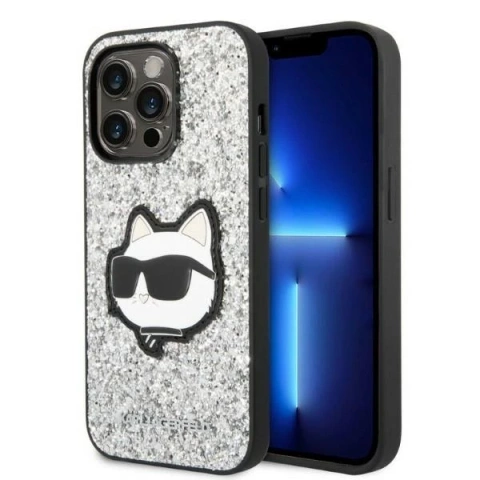 Etui Karl Lagerfeld KLHCP14XG2CPS do iPhone 14 Pro Max 6,7" hardcase Glitter Choupette Patch srebrny/silver