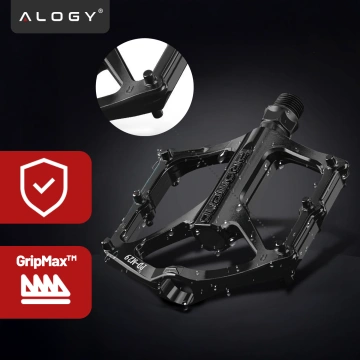 Platform bicycle pedals for MTB bicycles, aluminum 9/16" Black aluminum set [2 pcs.]