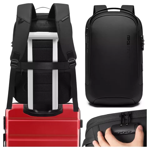 Водонепроникний рюкзак Bange для ноутбука 15.6", city traveler, 45х30х16 см, для роботи, літака, чоловічий, жіночий, з USB портом Чорний