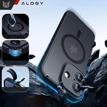 Kryt pre Apple iPhone 16 Plus Alogy MagSafe Hybrid Matte Case Matný kryt s ochranou šošovky čierny