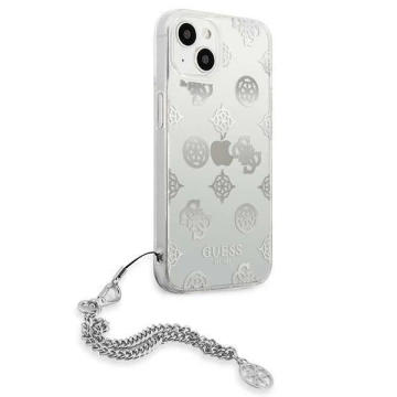 Guess GUHCP13SKSPESI iPhone 13 mini 5,4" srebrny/stříbrný pevný obal Peony Chain Collection