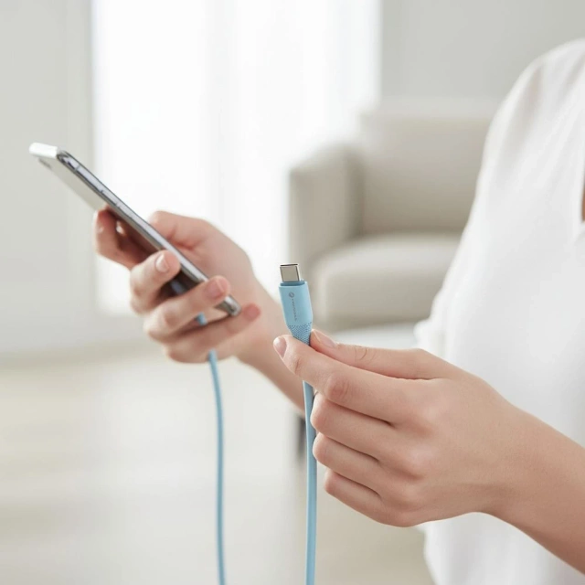 Kabel USB-A – USB-C 66W Forcell F-Energy Silicone 1 m C342 niebieski