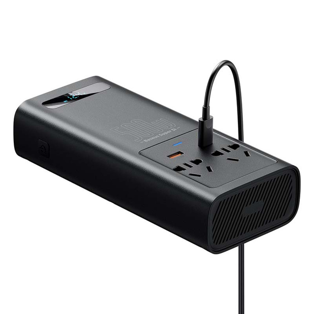 Baseus 500W, 220V, CN/EU Kfz-Wechselrichter (schwarz)