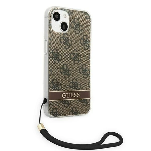Etui Guess GUOHCP14MH4STW do Apple iPhone 14 Plus 6,7" brązowý/hnedý pevný obal 4G tlačový remienok