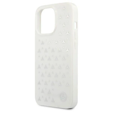 Ochranné puzdro Mercedes MEHCP13LESPWH pre Apple iPhone 13 Pro / 13 6,1" bielo/biele pevné puzdro Silver Stars Pattern