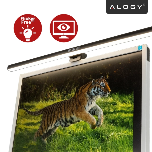 Lampka LED na Monitor komputer Biurko Alogy ProView™ Regulowana dotykowa na szerokie biurko Czarna