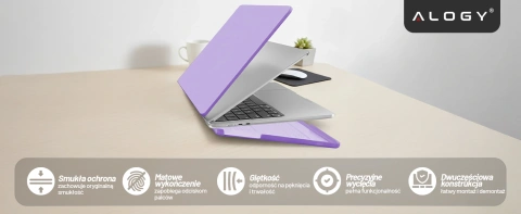 Pouzdro pro Apple Macbook Air 13.6 2022-2025 (M2/M3/M4) – Flexibilní, matné ochranné pouzdro, lehké a odolné – Alogy AirGuard™ Purple