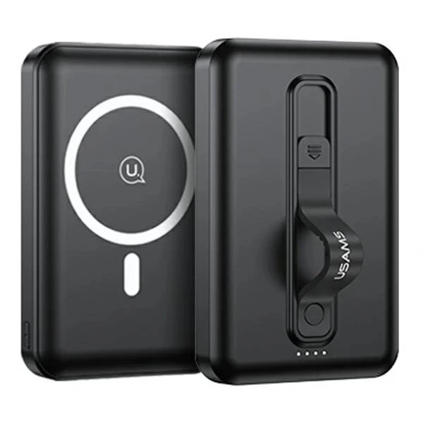 USAMS Powerbank PB64 10000mAh 20W QC3.0 PD Magnetic Wireless Fast Charge чорний/чорний 10KCD17301 (US-CD173)