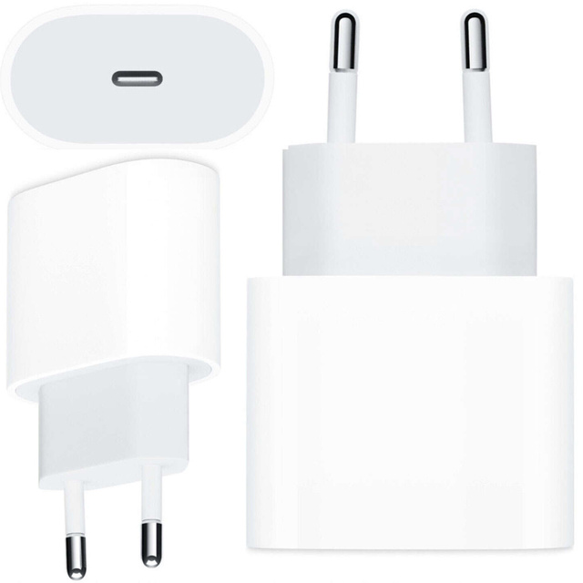 Ładowarka sieciowa oryginalna Apple USB-C typ C 20W szybka MHJE3ZM/A do iPhone adapter kostka Biała + Kabel 1m