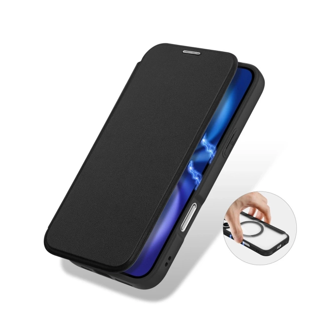 Etui do iPhone 17 Dux Ducis Skin X Pro Portfel MagSafe Czarny