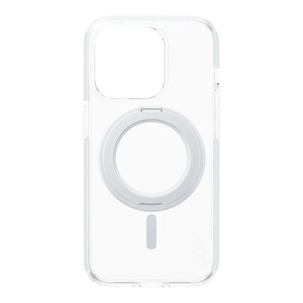 Pouzdro na iPhone 15 Pro CARE od PanzerGlass, stojánek MagSafe, stříbrné