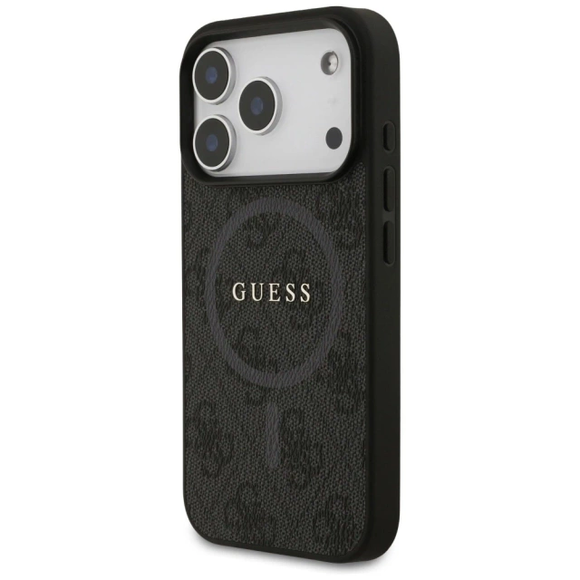 Etui do iPhone 17 Pro Guess 4G Ring Classic Logo MagSafe Black