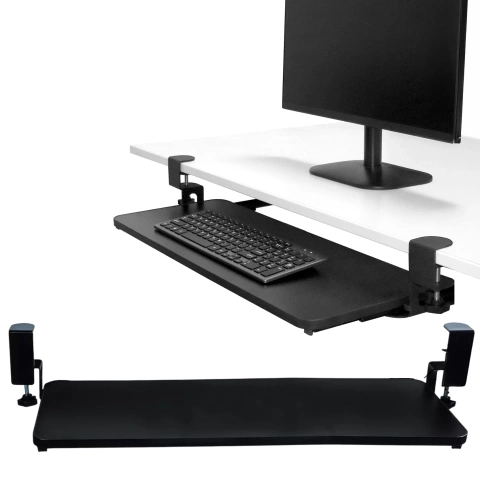 Alogy Desk Mount Mouse and Keyboard Holder Under Desk Stand Black