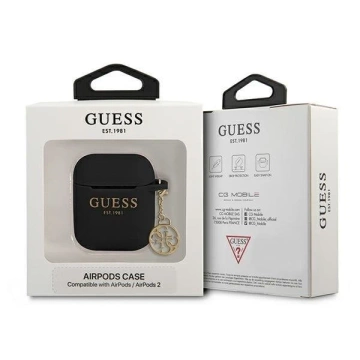 Guess  GUA2LSC4EK AirPods cover czarny/black Silicone Charm 4G Collection