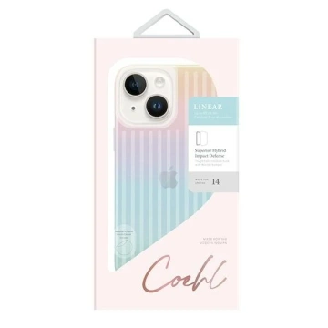 Etui telefonu UNIQ Coehl Linear pro Apple iPhone 14 6,1" opalowy/iridescent