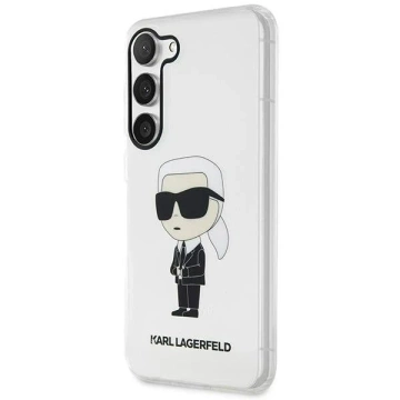 Ochranné puzdro na telefón Karl Lagerfeld KLHCS23SHNIKTCT pre Samsung Galaxy S23 S911 priehľadné pevné puzdro Ikonik Karl Lagerfeld