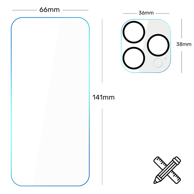 Tempered glass Supreme Set for Apple iPhone 15 Pro Clear