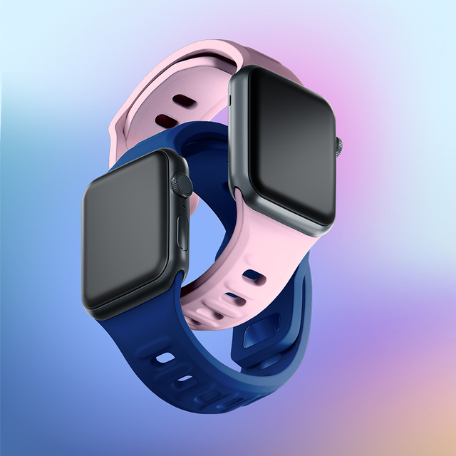 Smartwatch-Zubehör 3mk Silikon-Uhrenarmband für Apple Watch 42/44/45/49 mm Ocean Blue