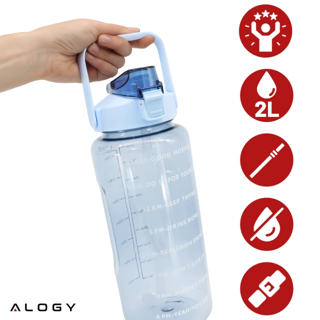 Veľká sklenená fľaša fľaša na vodu fľaša na pitie nápojov Alogy Motivačná odmerka 1l 1000ml silikónové puzdro Olive