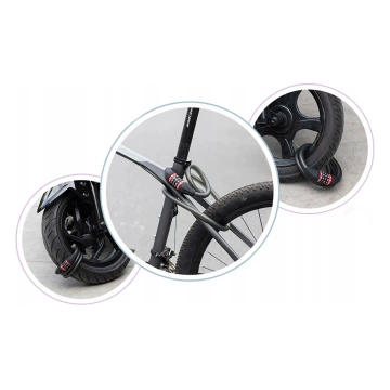 Zámek na kolo Rockbros RKS507-1BK s kombinací 1,8m - černý