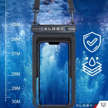 Vodotěsné IPX8 vodotěsné pouzdro pro 6,7" telefon double Case Alogy Waterproof Black