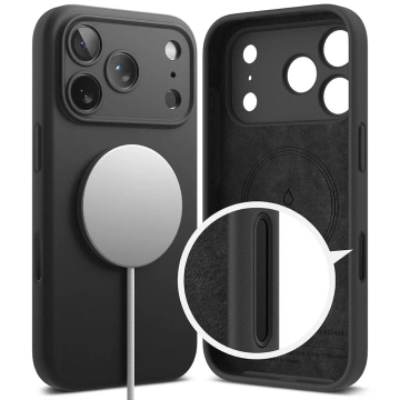 Etui do iPhone 17 Pro Max Ringke Silicone Magnetic MagSafe Czarne
