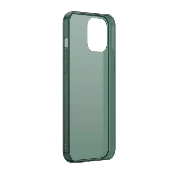 Baseus Frosted Glass Case Starre Hülle mit flexiblem Rahmen für iPhone 12 Pro Max Dunkelgrün (WIAPIPH67N-WS06)