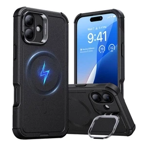 iPhone 16 Plus Cyber Tough HaloLock ESR MagSafe Case with Stand Black