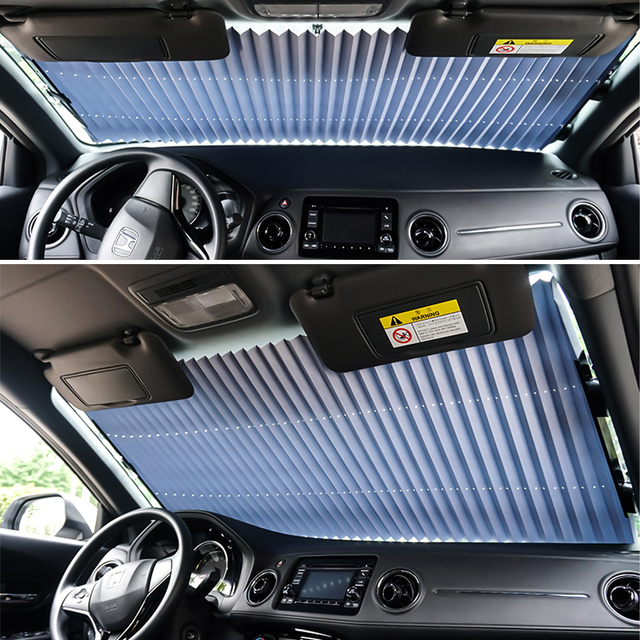 Козирка від сонця Автомобільна жалюзі Накладка на лобове скло автомобіля Універсальна двостороння 150x65 см