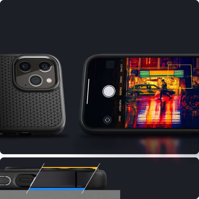 Etui Spigen Liquid Air für Apple iPhone 12/ 12 Pro 6.1 Mattschwarz