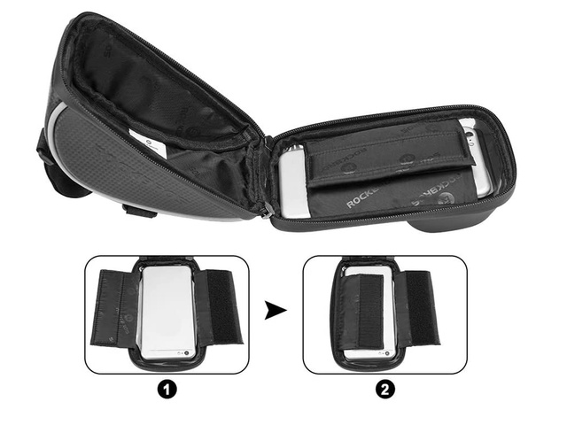 Taška na bicykel držiak telefónu RockBros 010-4BK Black