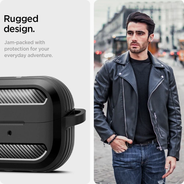 Etui Spigen Rugged Armor für Samsung Galaxy Buds 3/3 Pro Mattschwarz