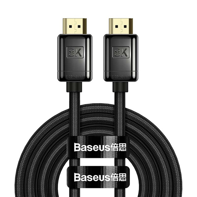Kabel 2m Baseus High Definition Series HDMI 2.1 8K 60Hz 3D HDR 48Gbps Czarny