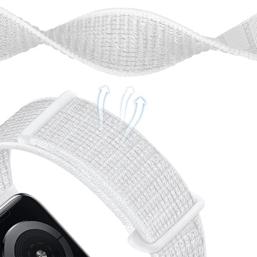 Alogy Nylon Strap with Velcro for Apple Watch 1/2/3/4/5/6/7/8/SE (38/40/41mm) White
