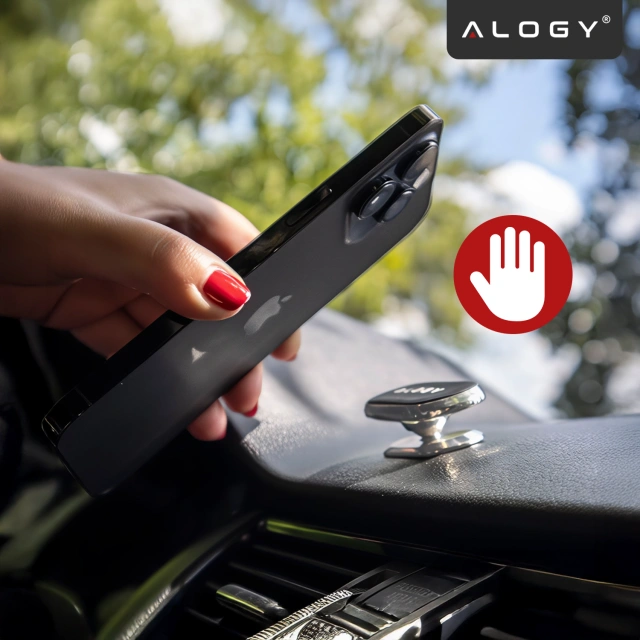 Alogy Universal-Auto-Magnethalterung für Telefon im Cockpit, für Armaturenbrett, Schwarz