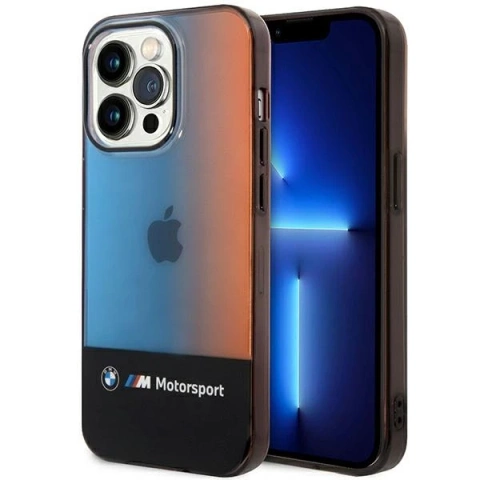 Etui na telefon BMW BMHCP14X22HMGK do Apple iPhone 14 Pro Max 6,7" czarny/black Half Tricolor