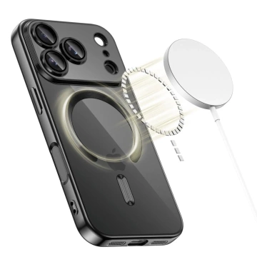 Etui Tech-Protect MagFlex MagSafe do iPhone 17, przezroczysto-czarne