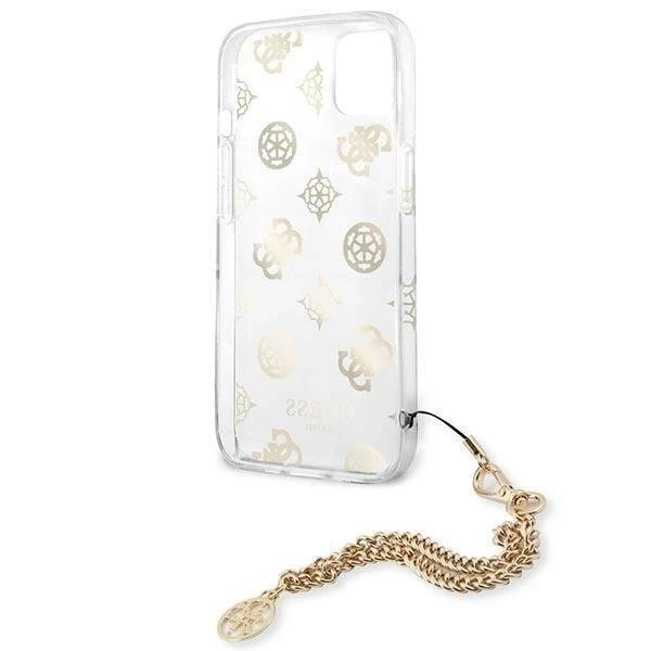 Guess GUHCP13SKSPEGO iPhone 13 mini 5,4" zlatý/zlatý pevný obal Peony Chain Collection