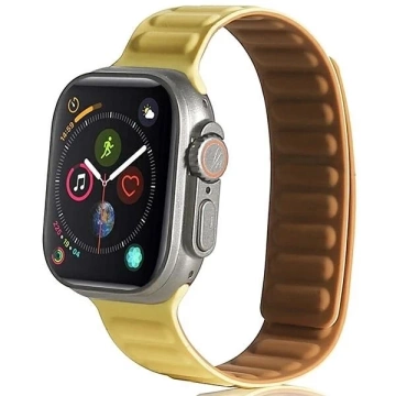 Magnetický pásek Beline Apple Watch 42/44/45/49 mm žlutý/žlutý