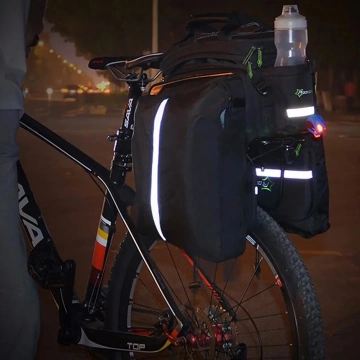 Сумка велосипедна Rockbros A6-03BK в багажник 35 л з відкладними кишенями - чорна