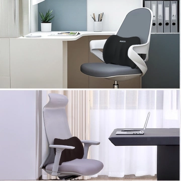 2x Car Lumbar Back Support Pillow Memory Foam Office Black