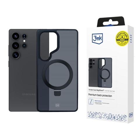 Etui do Samsung Galaxy S25 Ultra 3mk Smoke Case Mag&Stand MagSafe Black
