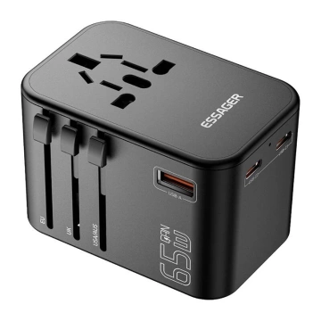 Essager ECT65-LT01-Z 65W Travel Power Adapter with Black