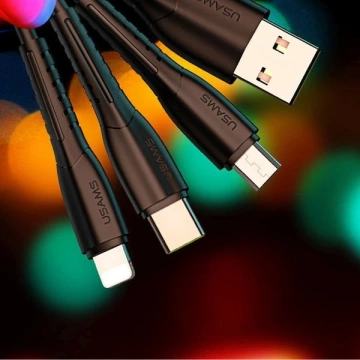 USAMS Nabíjačka do auta 2xUSB C13 2.1A 3v1 (microUSB/USB-C/lightning) čierna/čierna NTU35YTSC13TZ