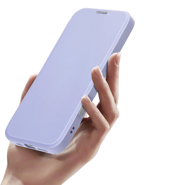 Чохол MagSafe для iPhone 16 Dux Ducis Skin X Pro фіолетового кольору з клапаном
