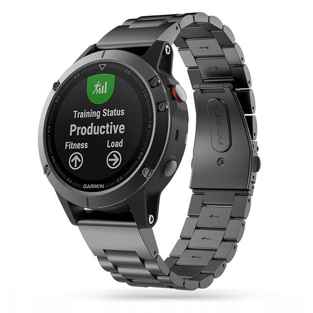 Náramek z nerezové oceli pro Garmin Fenix 5/6/6 Pro / 7 Black