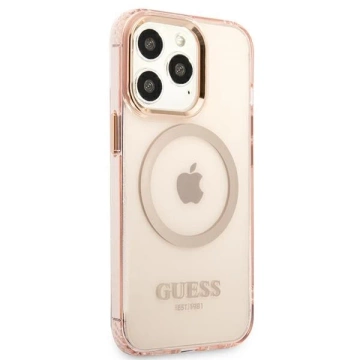 Etui Guess GUHMP13XHTCMP pro iPhone 13 Pro Max 6,7" pevný obal Gold Outline Translucent MagSafe