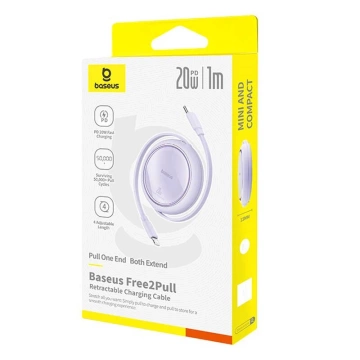 Baseus Free2Pull USB-C Cable for iP 20W 1m (Purple)